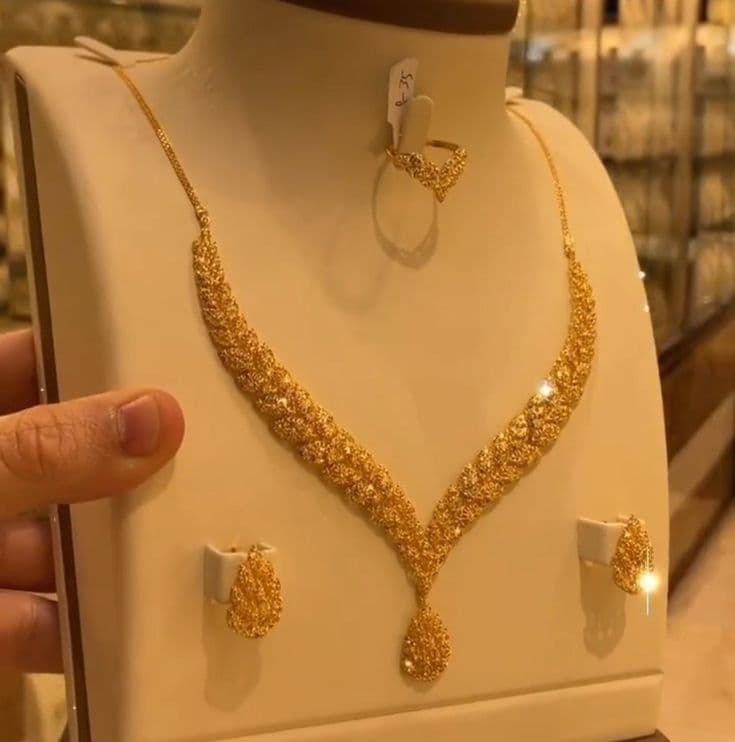 Royal Gold Drop Necklace Set