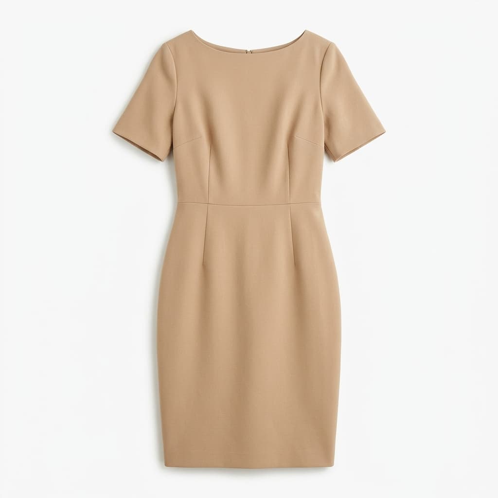 Beige Sheath Dress