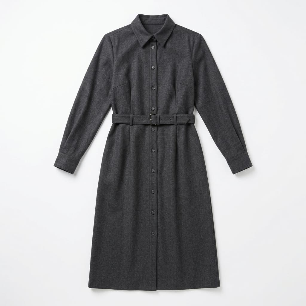 Charcoal Shirt Dress