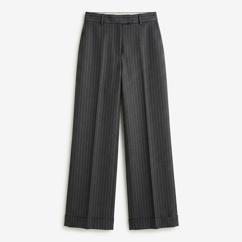Pinstripe Wide Trousers