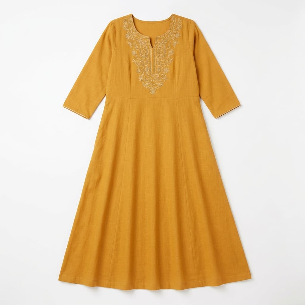 Mustard A-Line Kurti