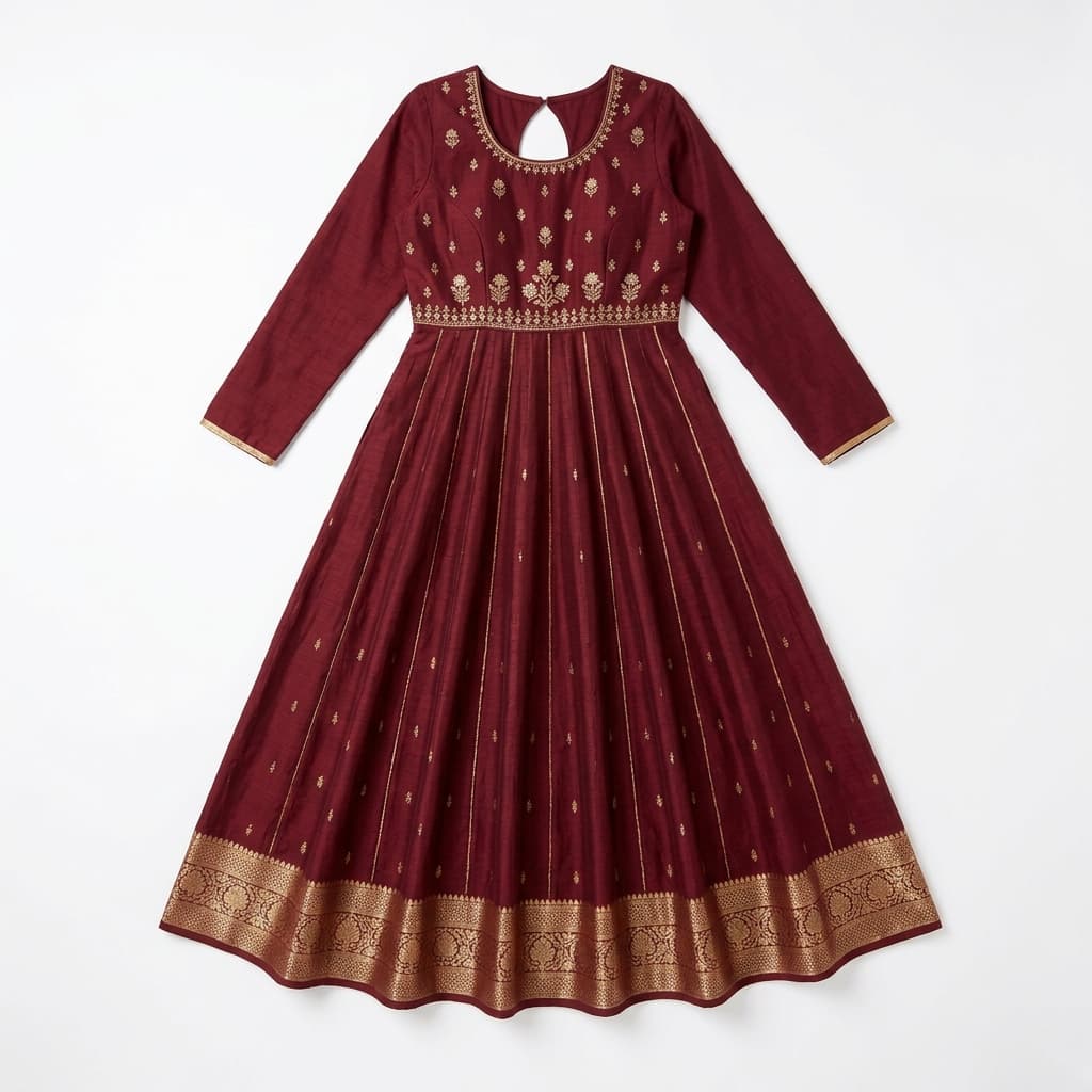 Maroon Anarkali
