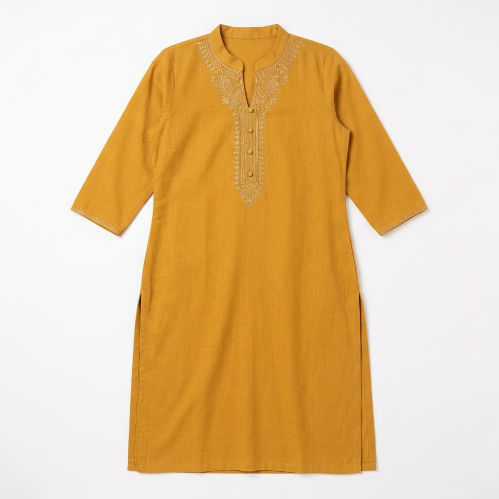 Mustard Straight Kurti