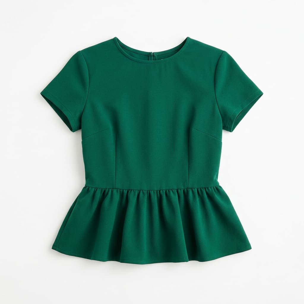 Emerald Peplum Top
