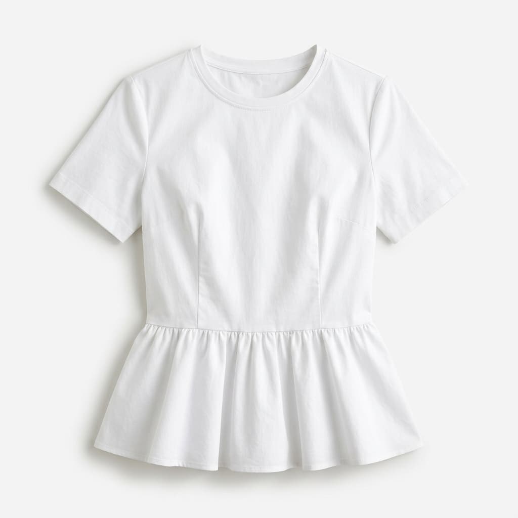 White Peplum Top